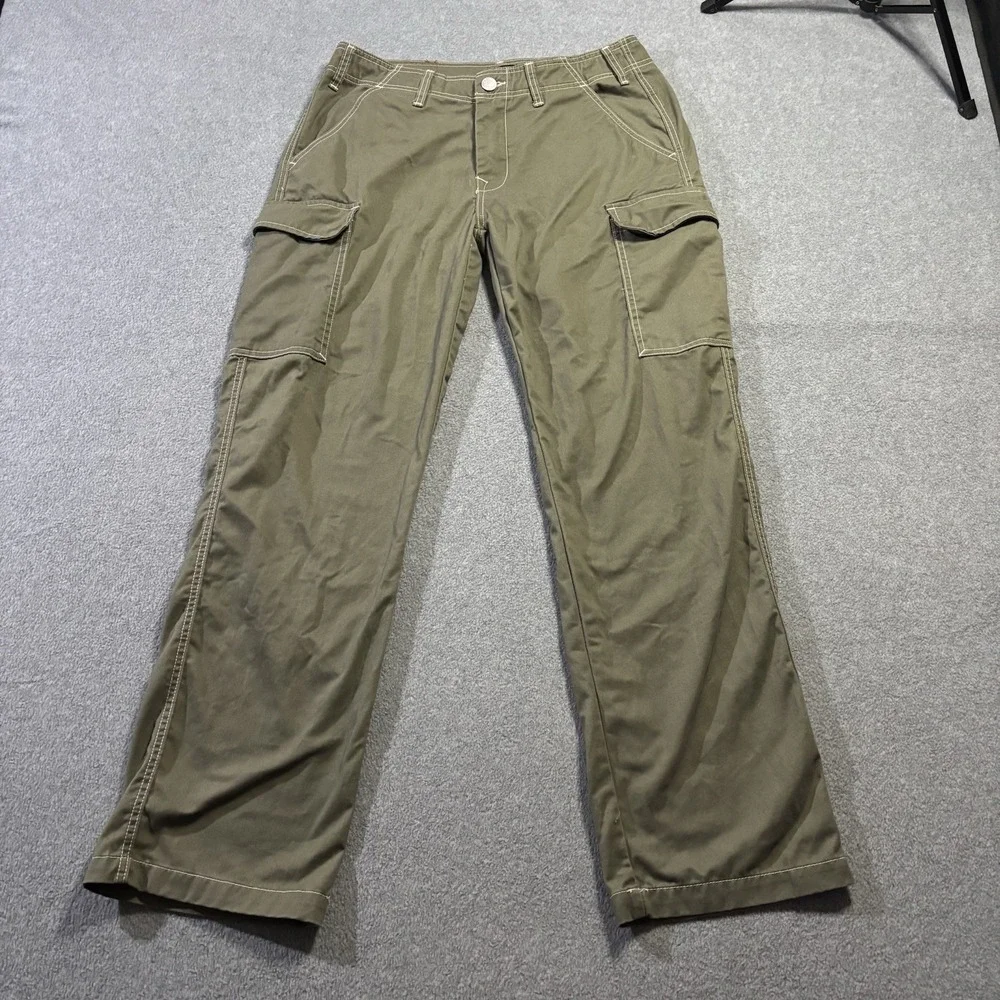 True Religion Men's Kalamata Olive Green Cargo Pants Horseshoe Outline Size 32